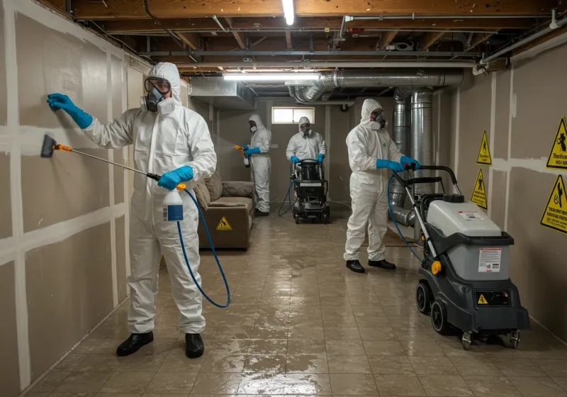 Basement Moisture Removal and Structural Drying process in Front Royal, VA